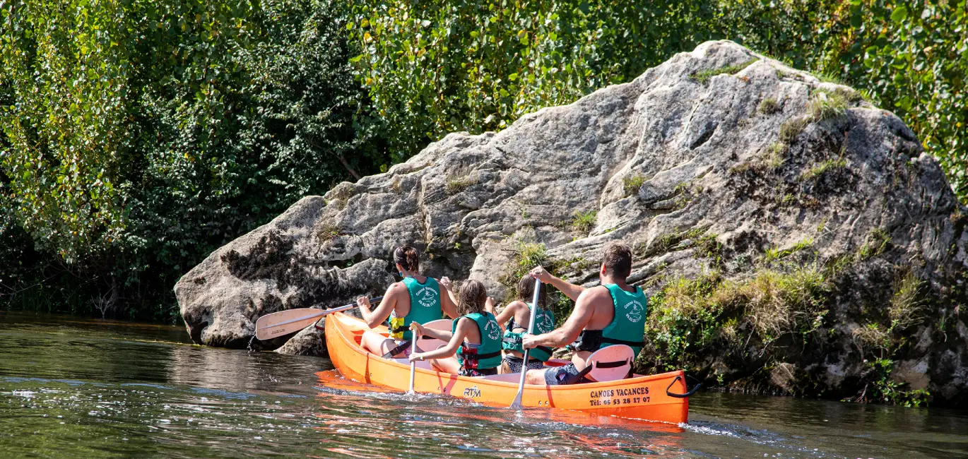 Canoe kayak parcours nature sans rapides beynac