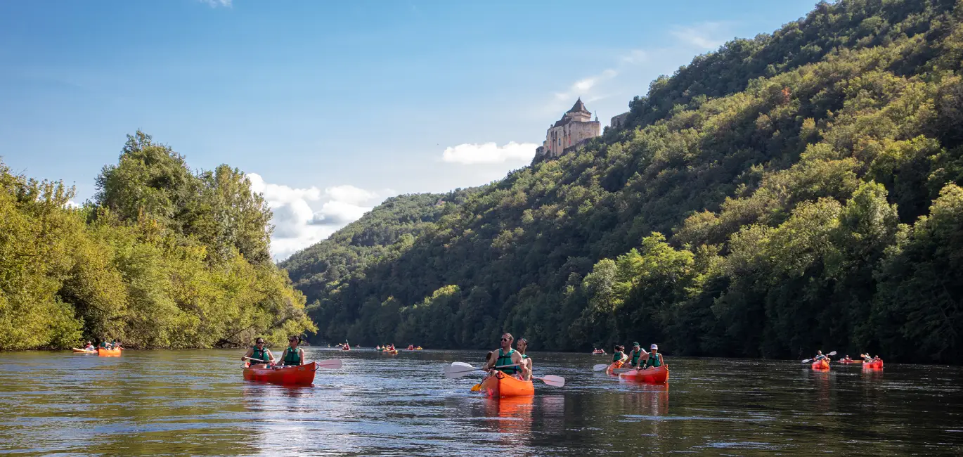 Kayak sur dordogne avec vue sur beynac