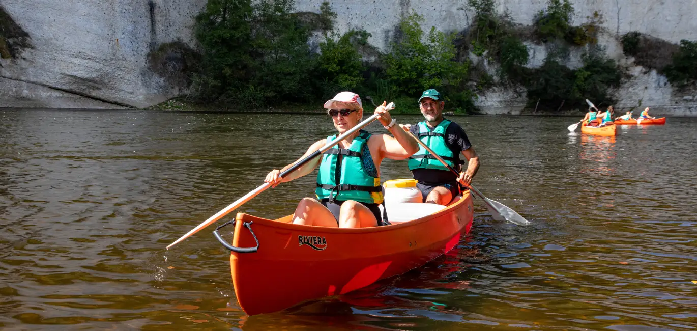 Pause baignade canoe dordogne pres de beynac